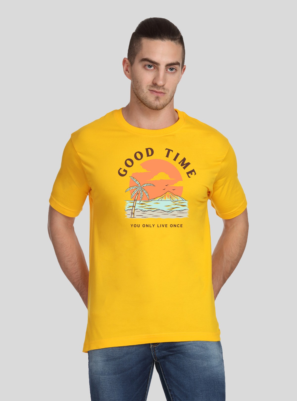 Bright Yellow Printed TShirt