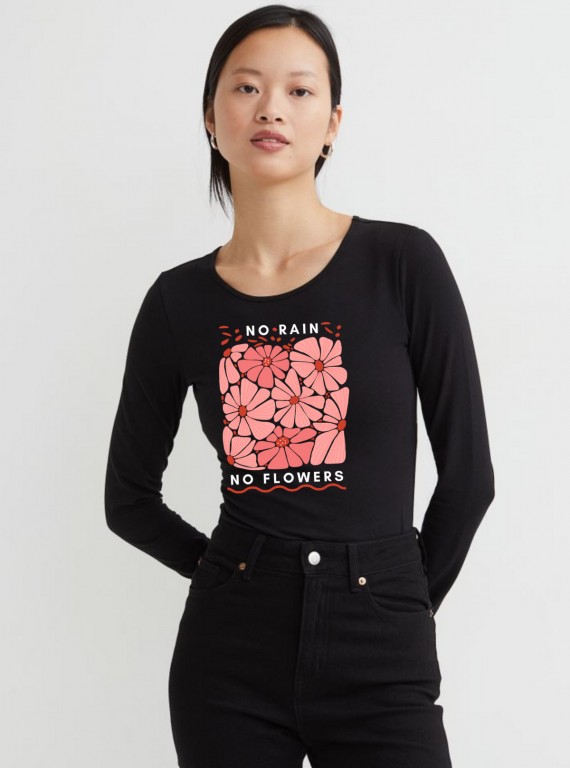 Black floral Print TShirt