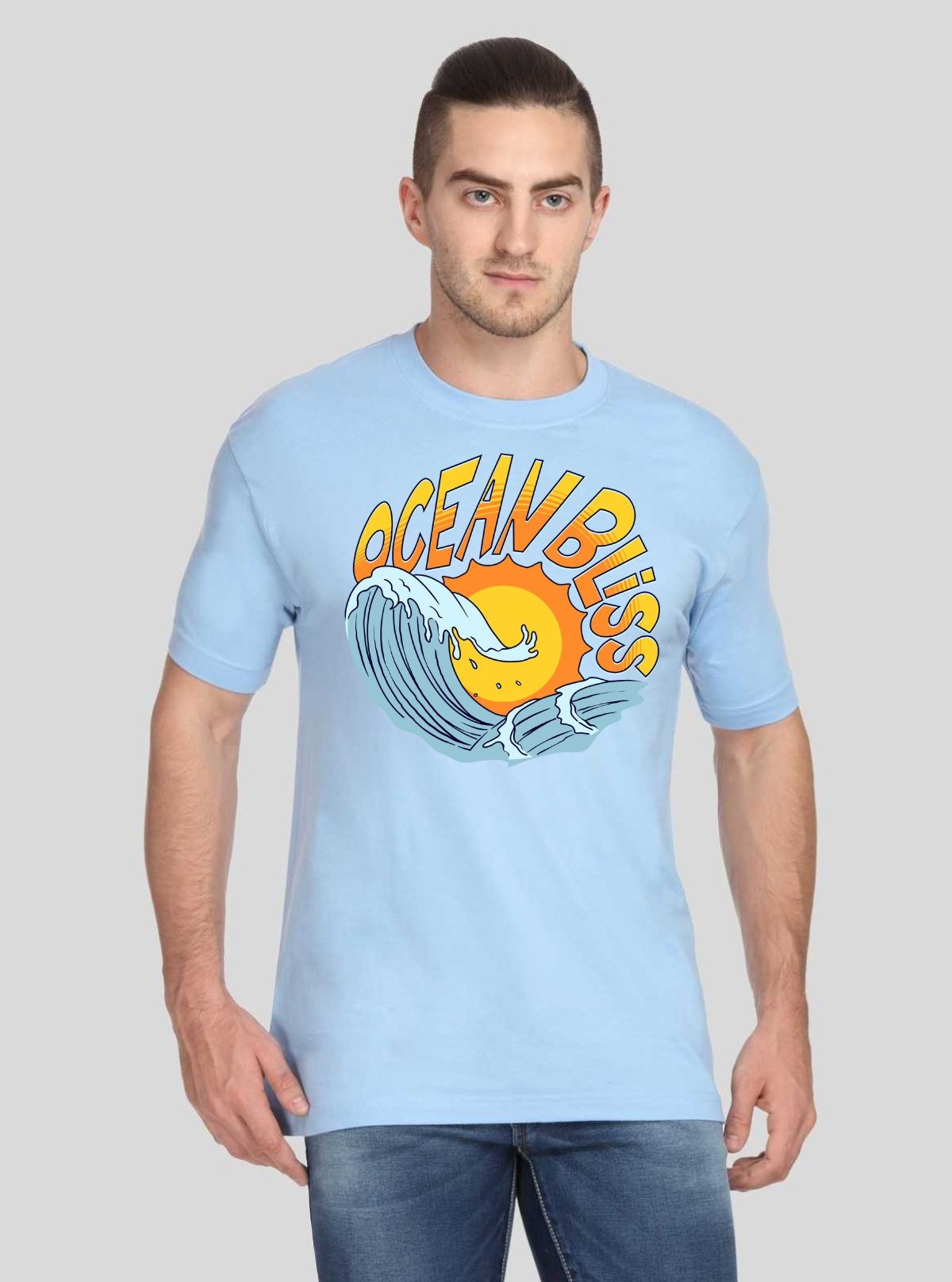 Men’s Ocean Bliss Graphic Printed T-Shirt – Coastal Comfort & Style