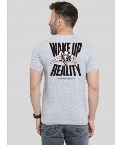 Men’s Grey Melange Printed T-Shirt – Urban Style with Everyday Comfort