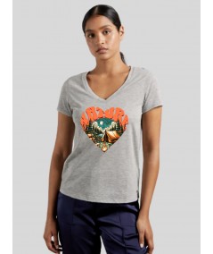 Grey Melange art print tshirt