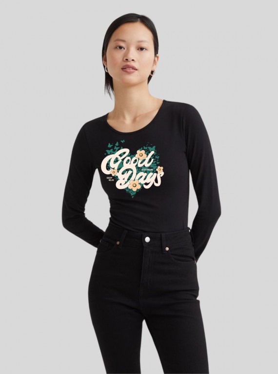 Black Butterfly Print TShirt