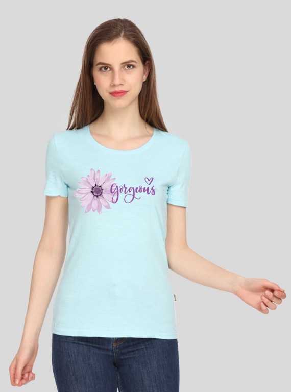 Flower Print Short Sleeve Tshirt
