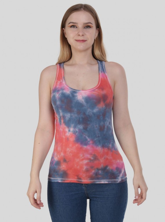 Red Tie & Dye Sleeveless TShirt