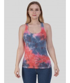 Red Tie & Dye Sleeveless TShirt