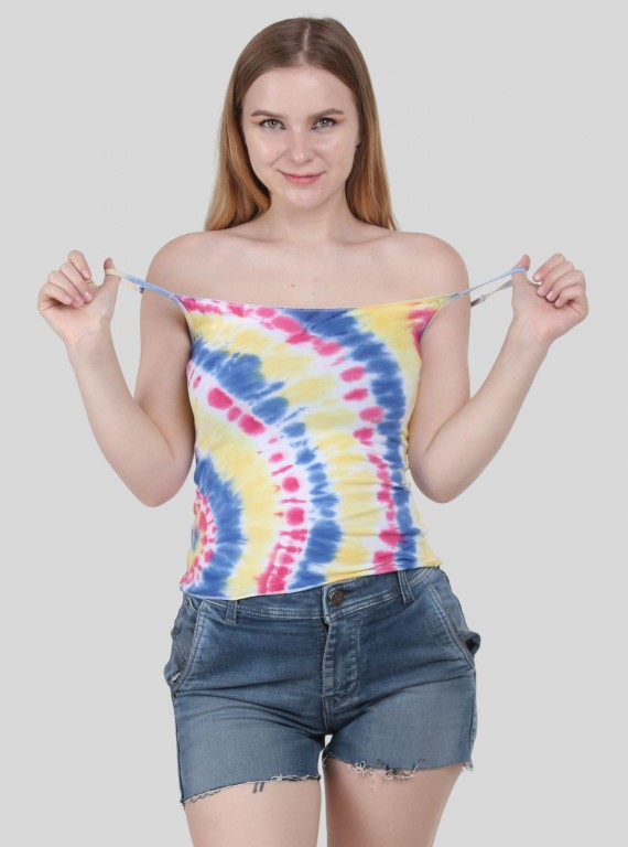 Women's Pink Tie-Dye Spaghetti Top