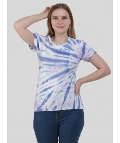 Blue Striped Tie and Dye Spaghetti Top