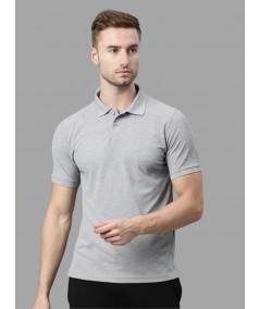 Men’s Grey Pique Polo T-Shirt – Classic Fit, Breathable & Timeless Style