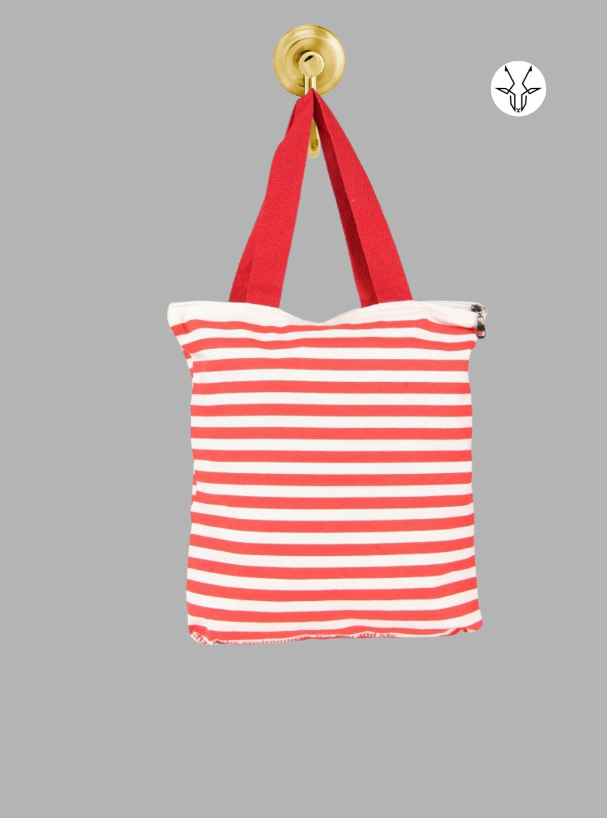 Red & White Striped Cotton Bag – Classic Everyday Tote by Boer and Fitch