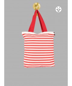 Red & White Striped Cotton Bag – Classic Everyday Tote by Boer and Fitch