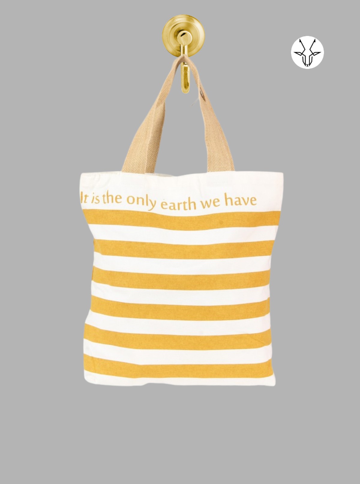 Beige & White Striped Cotton Bag – Minimalist Eco Tote by Boer and Fitch