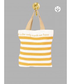 Beige & White Striped Cotton Bag – Minimalist Eco Tote by Boer and Fitch