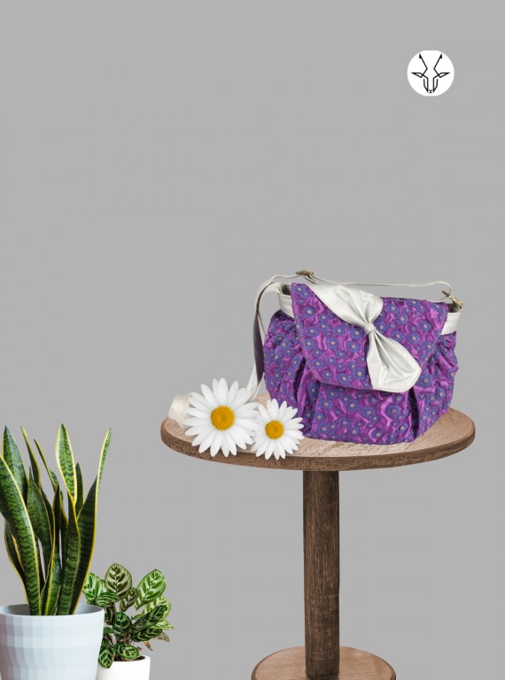Purple Floral Blocks Sling Bag – Stylish Printed Crossbody by Boer and Fitch