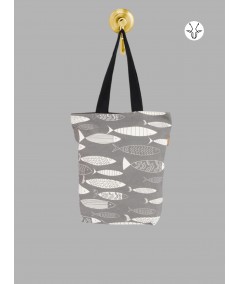 Doodled Fish Printed Bag – Quirky Artistic Tote by Boer and Fitch