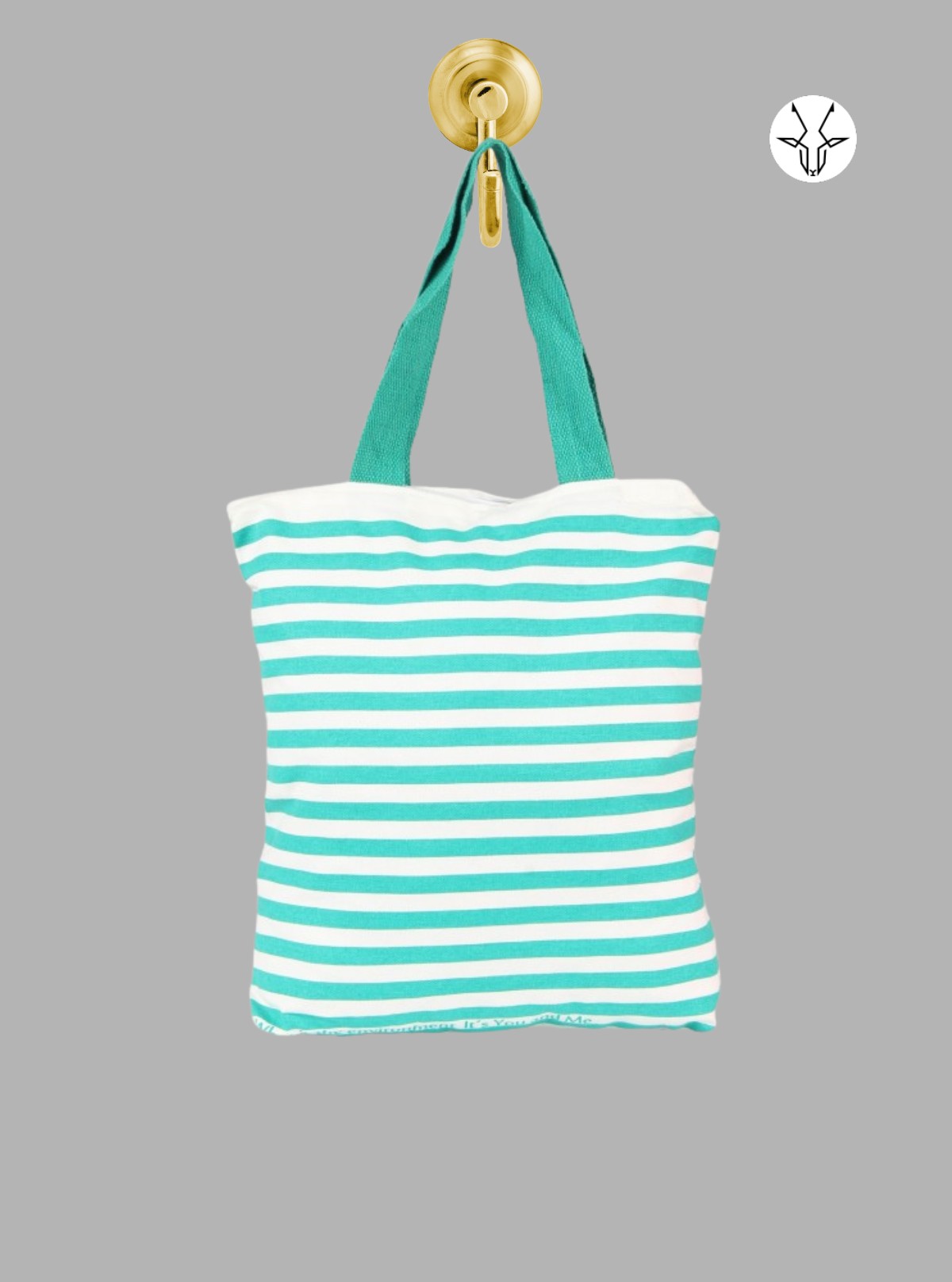 Pastel Green & White Striped Cotton Tote Bag – Chic Everyday Carry