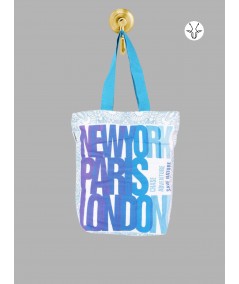 Shades of Blue Canvas Bag – Elegant Gradient Tote for Daily Versatility