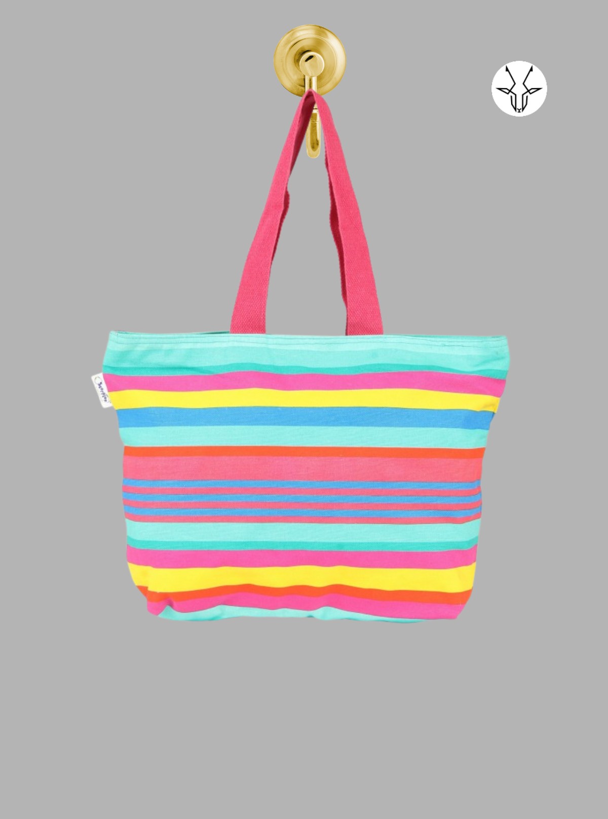 Multi-Color Striped Canvas Bag – Vibrant Everyday Tote by Boer and Fitch