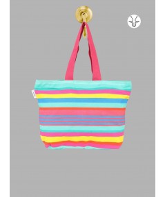 Multi-Color Striped Canvas Bag – Vibrant Everyday Tote by Boer and Fitch