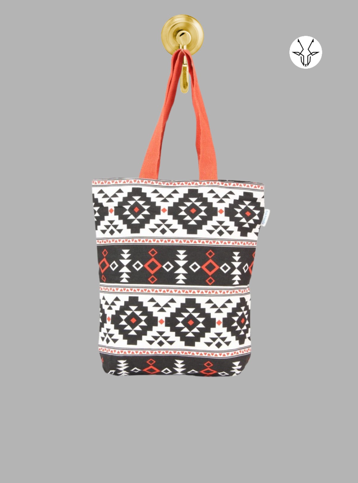 Patterned Triangle Graphic Canvas Bag – Bold Geometric Tote by Boer & Fitch