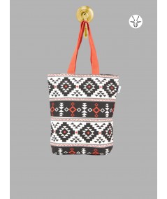 Patterned Triangle Graphic Canvas Bag – Bold Geometric Tote by Boer & Fitch