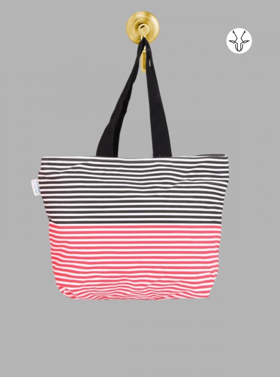 Illusional Striped Canvas Bag – Bold Optical Stripes, Everyday Utility