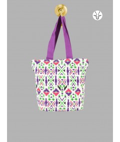 Purple Symmetrical Canvas Bag – Geometric Charm in Everyday Utility