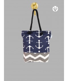 Blue Anchor Canvas Bag – Nautical-Inspired Everyday Tote