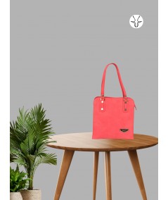 Peach Solid Leather Bag – Sleek, Stylish & Sophisticated Everyday Essential