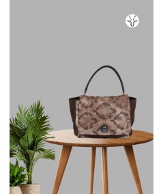 Elegant Handheld Snake Skin Bag – Luxe Patterned Purse by Boer & Fitch