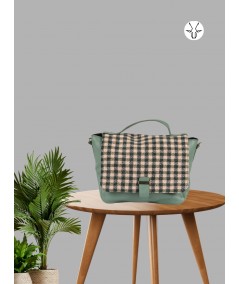 Classic Green Checkered Handheld Bag – Chic Tartan-Inspired Style by Boer & Fitch