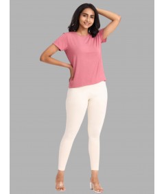 Women's Ecru Ankle Legging – Ultra-Soft Cotton Stretch by Boer & Fitch
