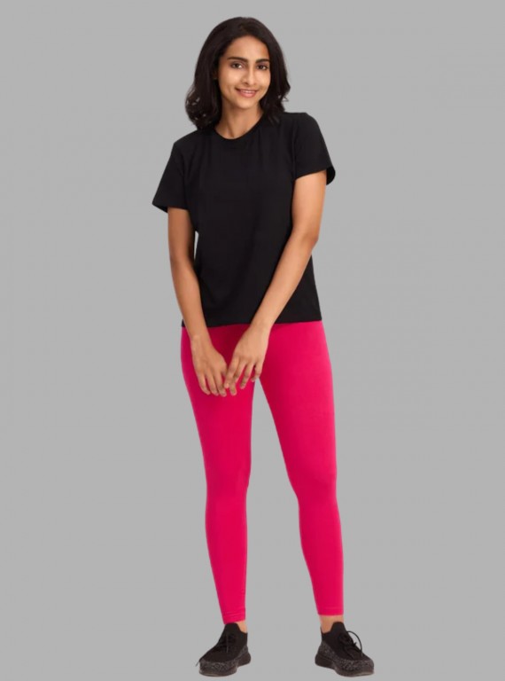 Women's Fuchsia Ankle Legging – Soft Stretch Cotton Fit by Boer & Fitch
