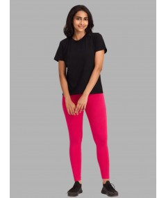 Women's Fuchsia Ankle Legging – Soft Stretch Cotton Fit by Boer & Fitch