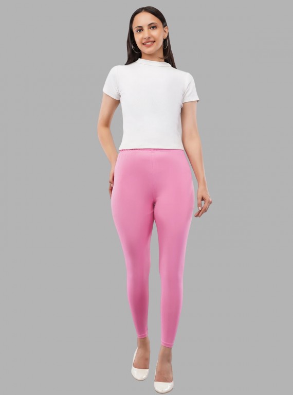 Women's Dark Pink Ankle Legging – Soft Cotton Elastane Jersey by Boer & Fitch