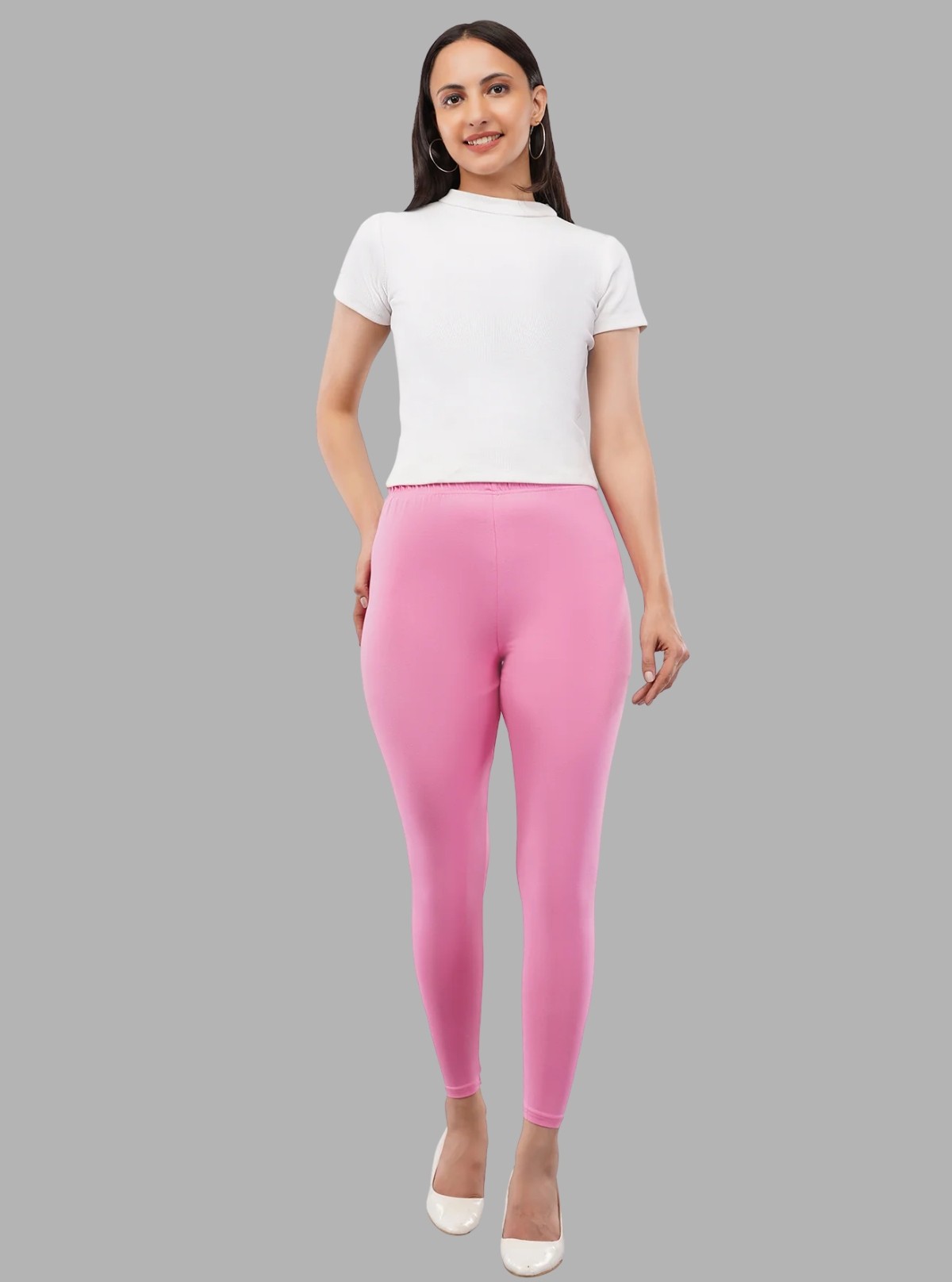 Women's Dark Pink Ankle Legging – Soft Cotton Elastane Jersey by Boer & Fitch