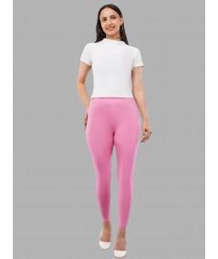 Women's Dark Pink Ankle Legging – Soft Cotton Elastane Jersey by Boer & Fitch