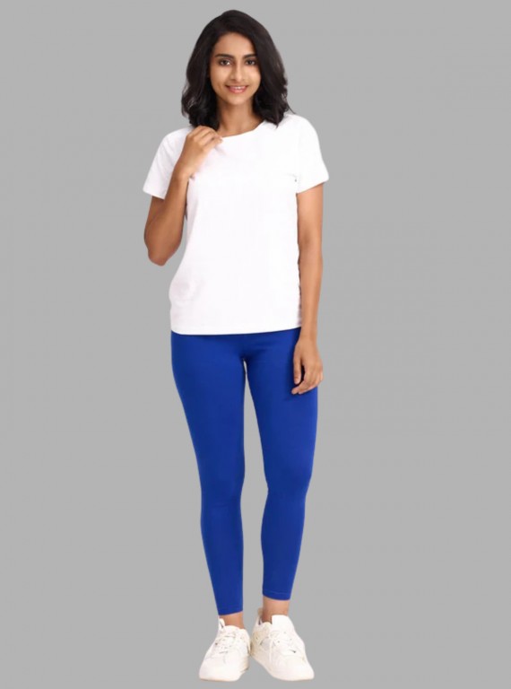 Women's Royal Blue Ankle Legging – Cotton Elastane Feather Touch by Boer & Fitch