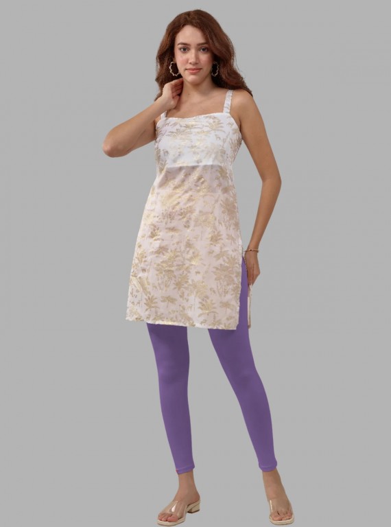 Women's Lilac Ankle Legging – Cotton Elastane Feather-Touch Jersey by Boer & Fitch