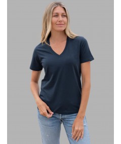 Women’s Marine V-Neck Short Sleeve Cotton Jersey T-Shirt by Boer and Fitch