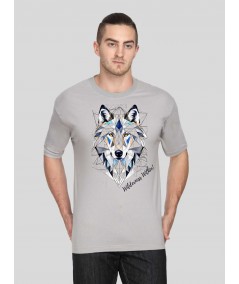 Men’s Grey Printed T-Shirt – Soft Cotton Crew Neck Graphic Tee