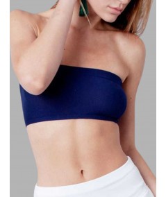 Women’s Ink Blue Tube Bra in Cotton Elastane – Soft, Seamless & Stretchable