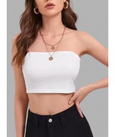 Women’s Ecru Tube Bra in Cotton Elastane – Seamless Comfort & Style