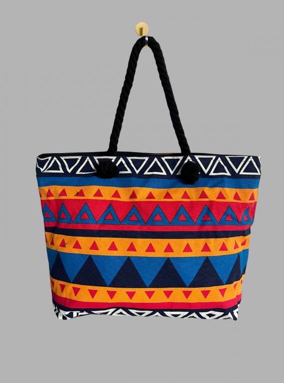 Artistic Triangle Canvas Bag – Geometric Chic for Everyday Style