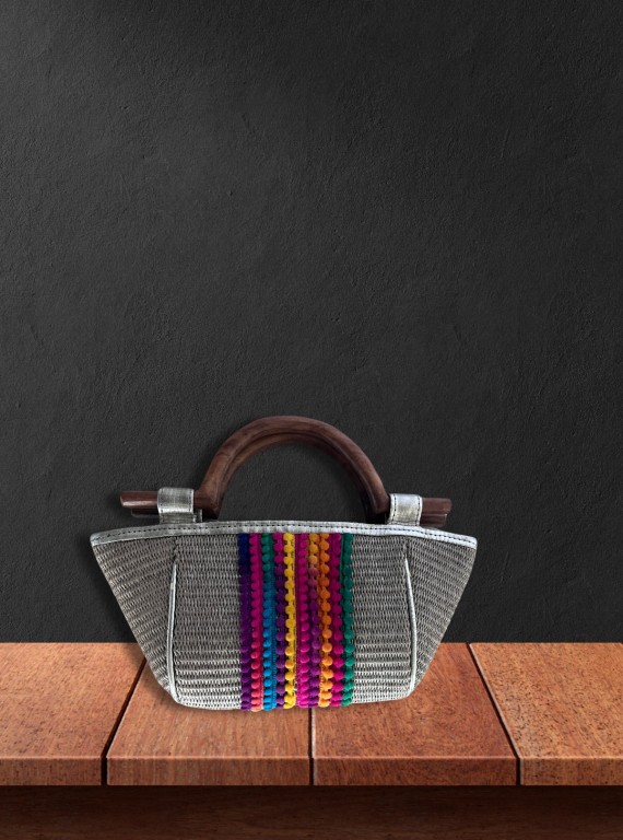 Silver Knit Handy Tote Bag – Chic Metallic Knit Style by Boer and Fitch