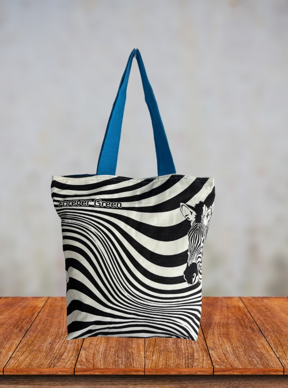 Women's Zebra Printed Cotton Bag – Bold, Sustainable Style by Boer & Fitch