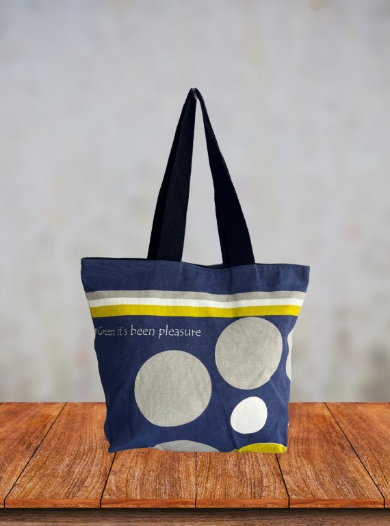 Trendy Blue Graphic Print Tote Bag for Everyday Style & Utility