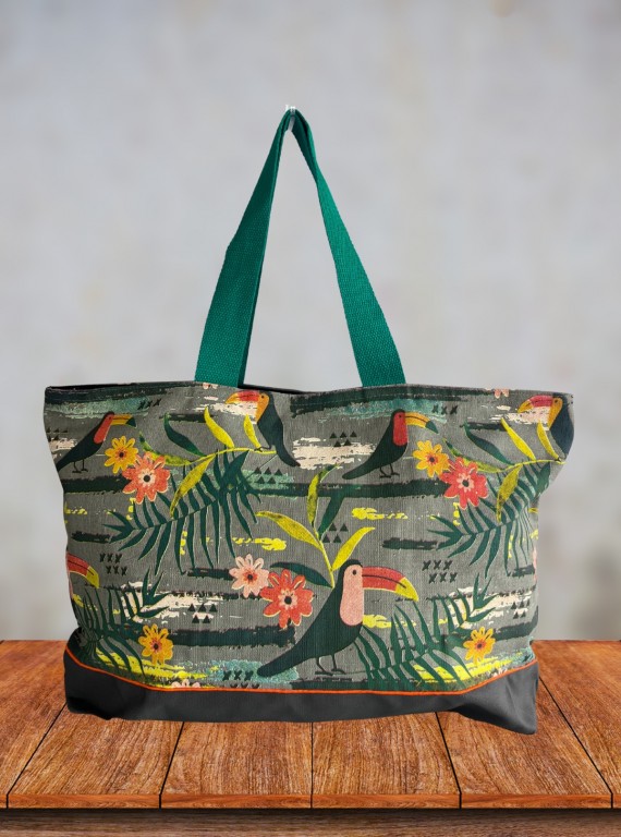 Green Hawaii Print Bag – Tropical Vibe Tote for Travel & Daily Style
