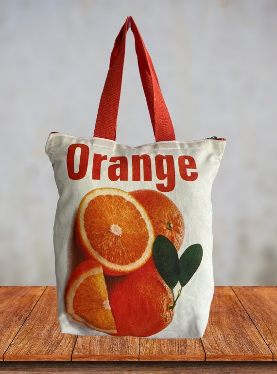 Orange Printed Canvas Tote Bag – Vibrant Everyday Carry by Boer and Fitch