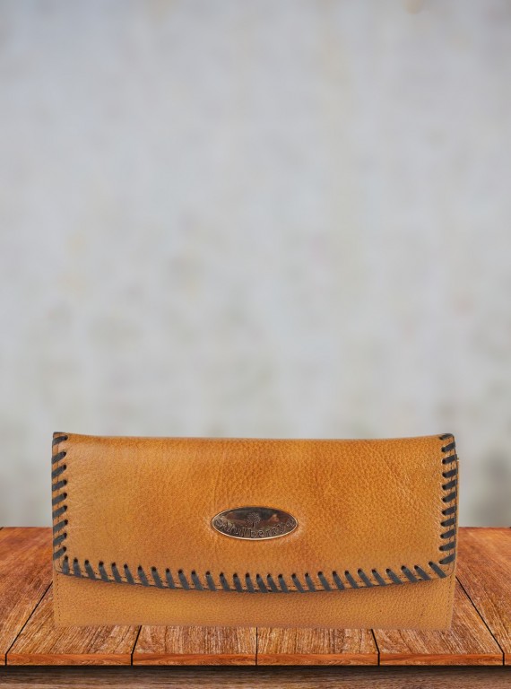 Tan Soft Leather Designer Clutch Wallet – Stylish & Functional Luxury
