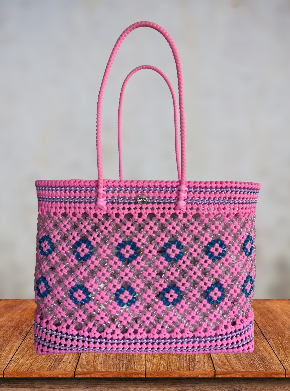 Women’s Handmade Pink Wire Shopping Bag – Stylish & Eco-Friendly by Boer and Fitch